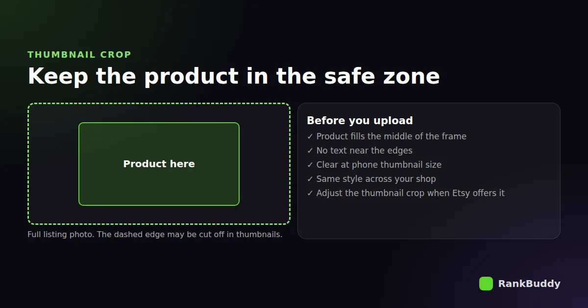 Etsy thumbnail crop safe zone: keep the product in the centre of the listing photo